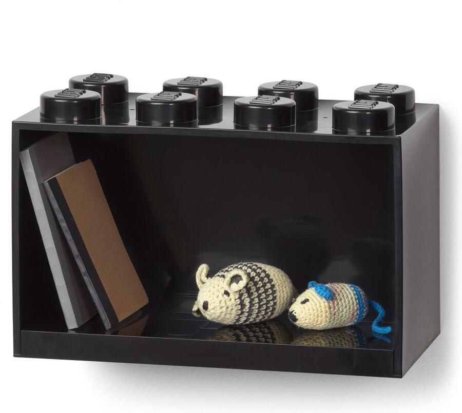 LEGO Wandschap 8 Brick Zwart Polypropyleen