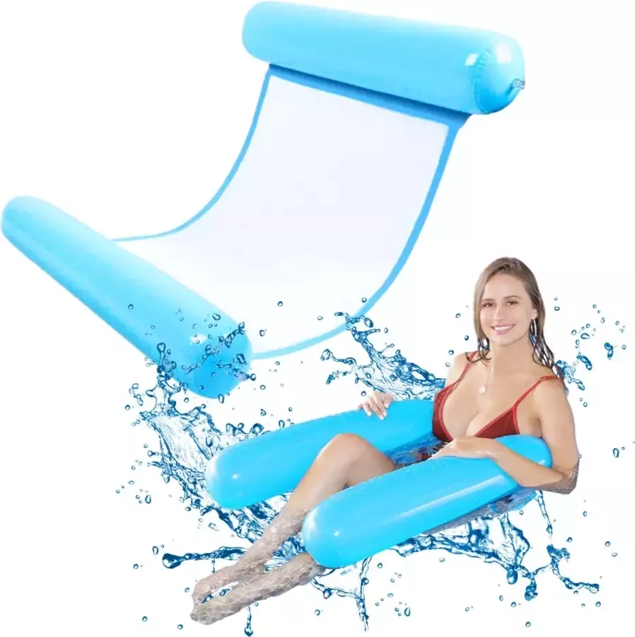Leisurefloat Zwembad Matras Water hangmat Luchtmatras – Opblaasbaar matras gaasbodem – blauw