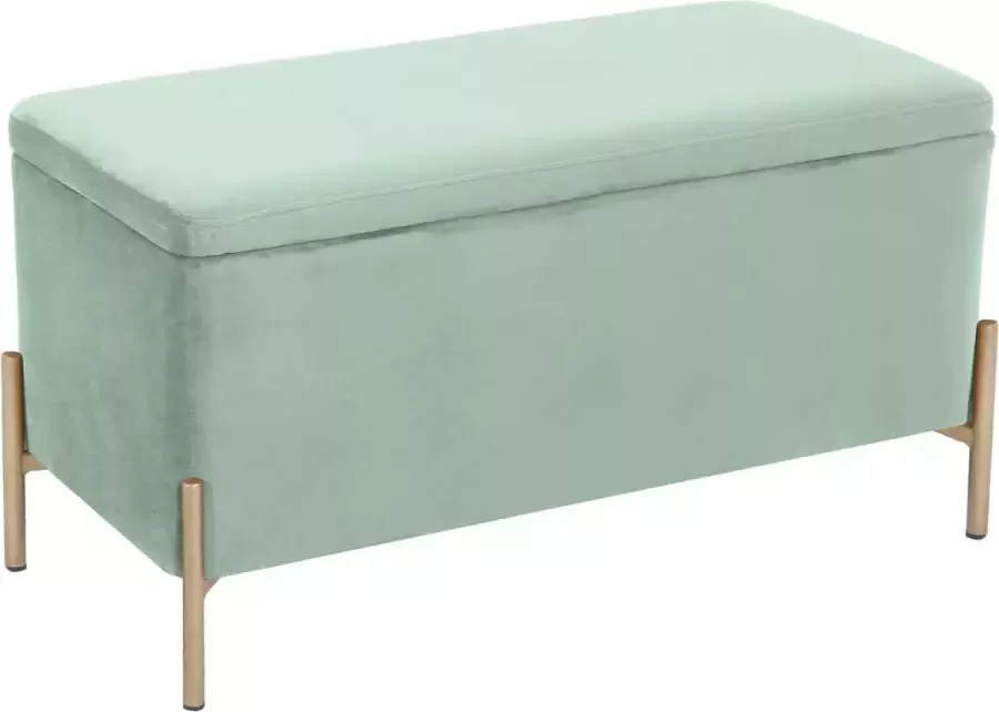 Leitmotiv Bank Snog XL Velvet Jade Groen Goud geverfde poten 90x45x45cm