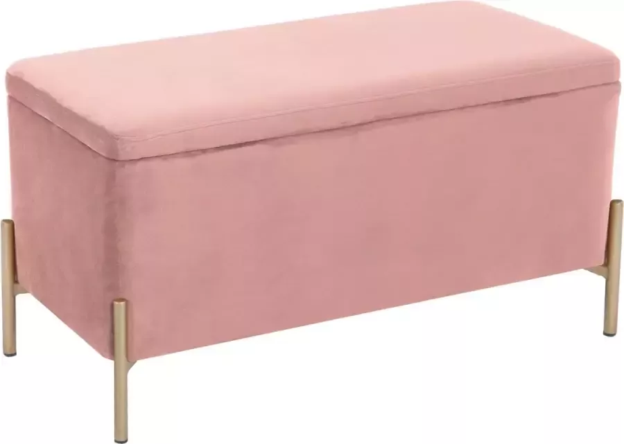 Leitmotiv Bank Snog XL fluweel vervaagd roze goudkleurige poten