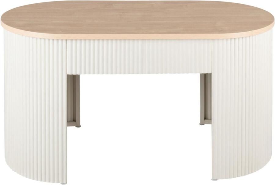 Leitmotiv Bank Estriado Grijs 80x40x42cm Modern