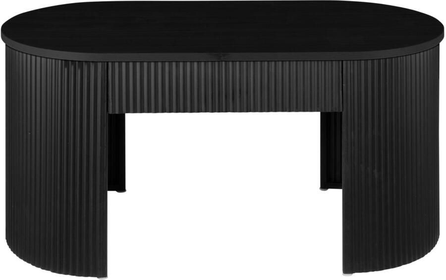 Leitmotiv Bank Estriado Zwart 80x40x42cm Modern