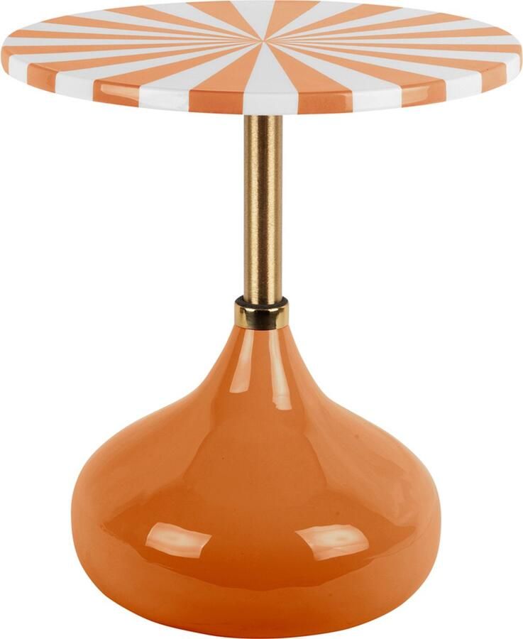 Leitmotiv Bijzettafel Candy Swirl Bright orange & white