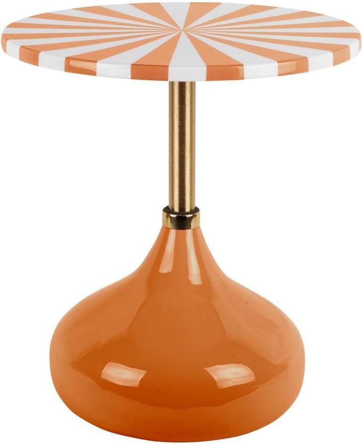 Leitmotiv Bijzettafel Candy Swirl Oranje Ø41cm Modern