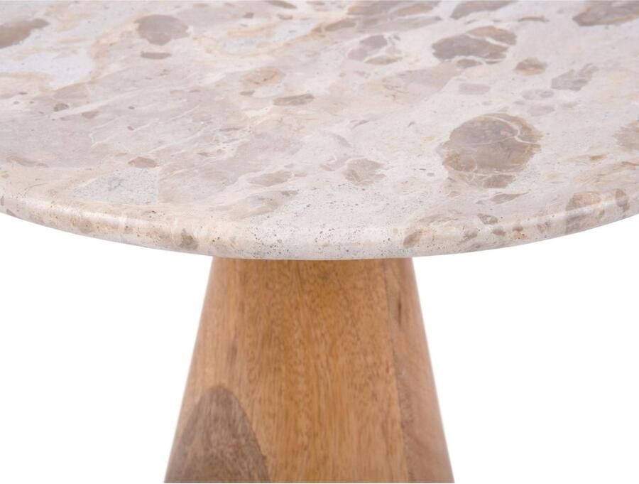 Leitmotiv Salontafel Force Marmer en mangohout ø50cm Bruin Rond - Foto 2
