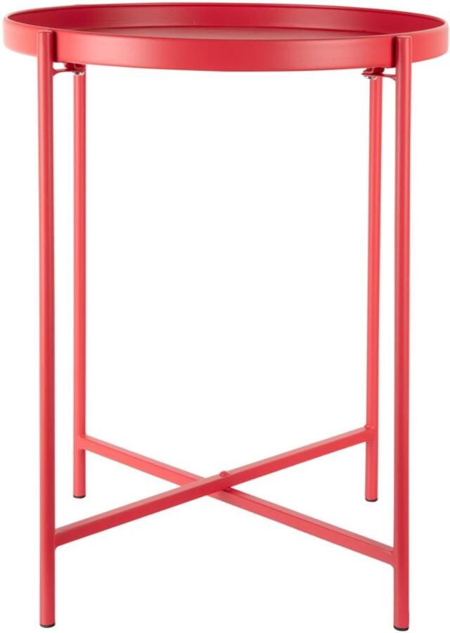 Leitmotiv Bijzettafel Meseta Rood 40x40x49cm Modern