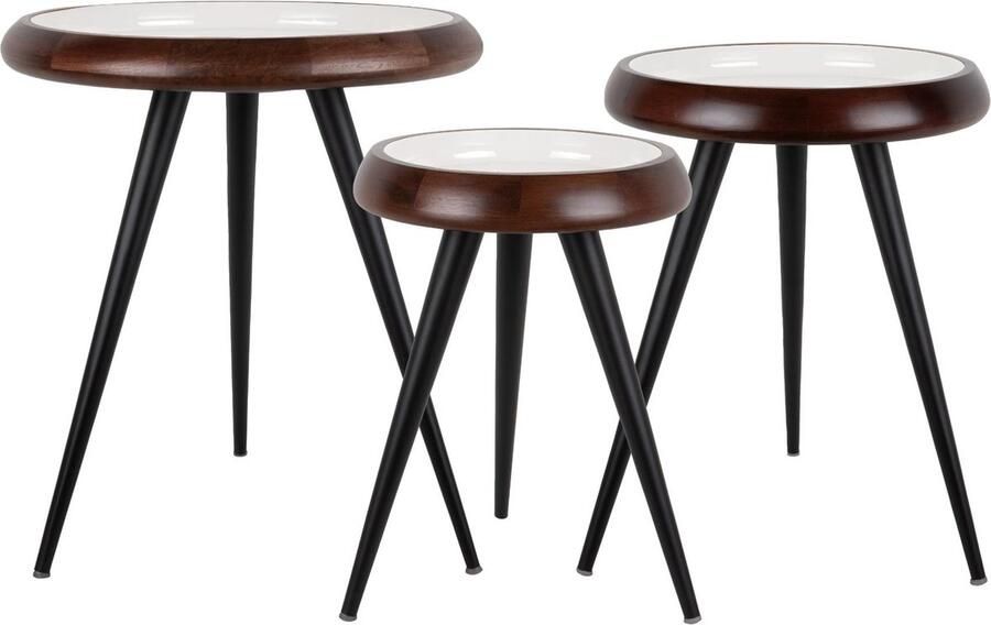 Leitmotiv Bijzettafel Tripod Wit 33x33x46cm 41 5x41 5x54cm- 52x52x59cm Scandinavisch