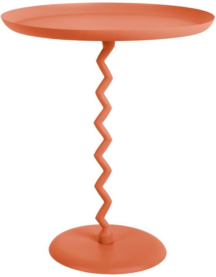 Leitmotiv Bijzettafel Zig Zag Helderoranje Ø44cm Scandinavisch