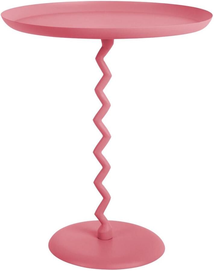 Leitmotiv Bijzettafel Zig Zag Helderroze Ø44cm Scandinavisch