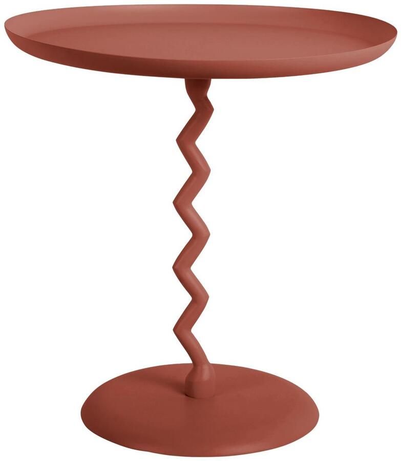 Leitmotiv Bijzettafel Zig Zag Rode oker Ø40cm Scandinavisch