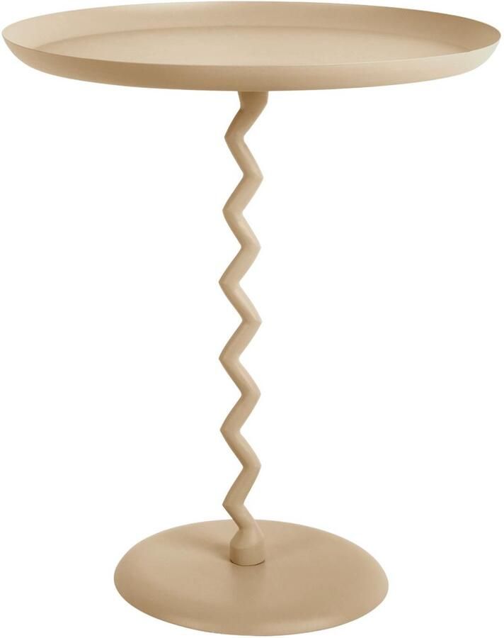 Leitmotiv Bijzettafel Zig Zag Zachtbruin Ø44cm Scandinavisch