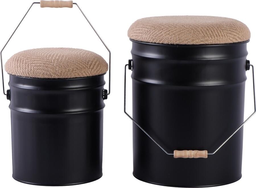 Leitmotiv Kruk Set Buckets Zwart