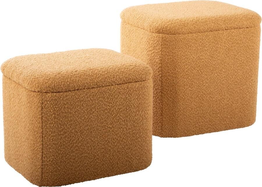 Leitmotiv Poef Ada Storage Geel 41x35x41cm Scandinavisch