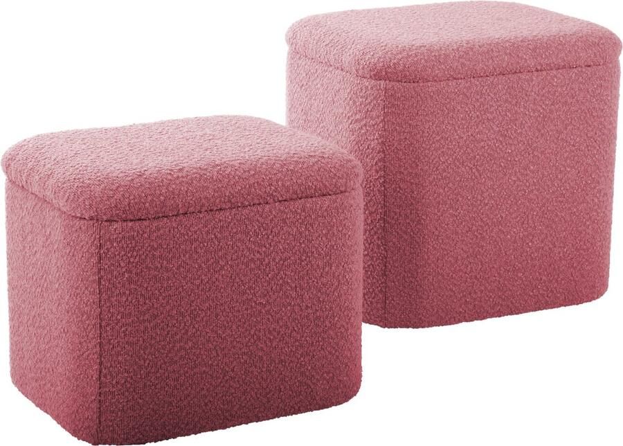 Leitmotiv Poef Ada Storage Roze 41x35x41cm Scandinavisch