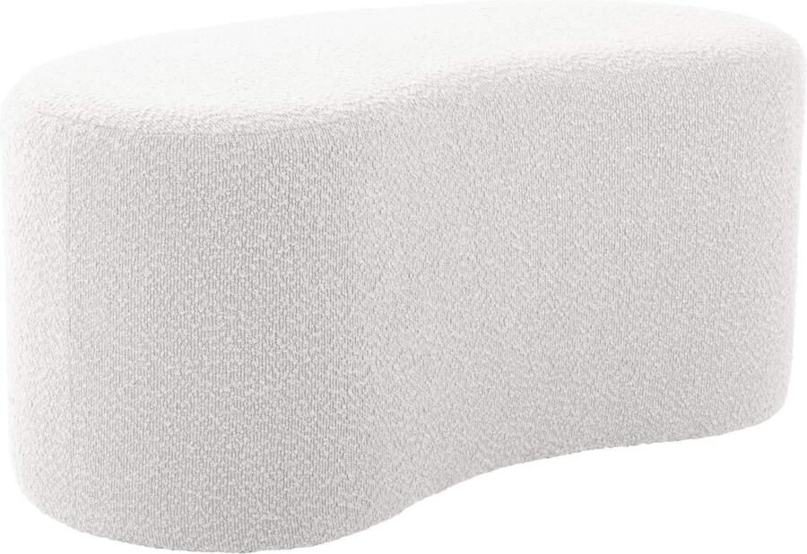 Leitmotiv Poef Ada Wave Wit 80x43x36cm Scandinavisch
