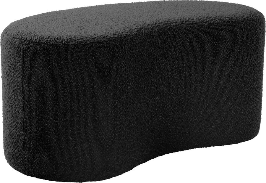 Leitmotiv Poef Ada Wave Zwart 80x43x36cm Scandinavisch