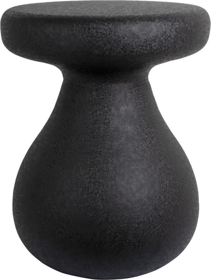 Leitmotiv Poef Boaz Zwart Ø37cm Scandinavisch