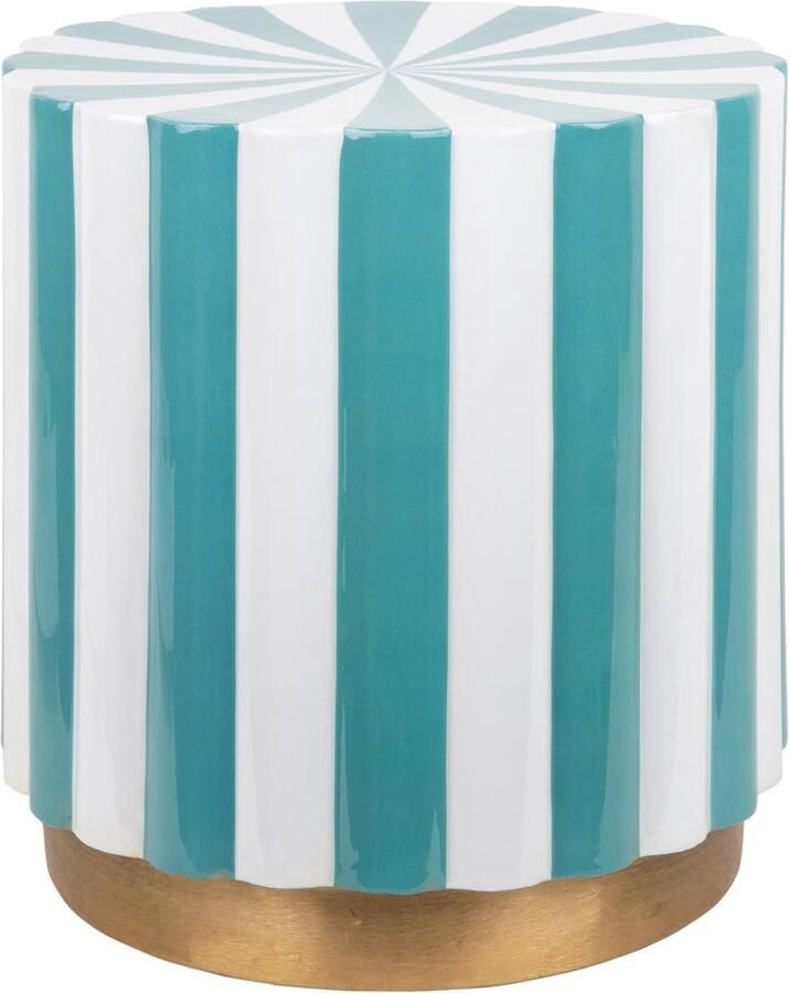 Leitmotiv Poef Candy Swirl Blauw Ø40cm Modern