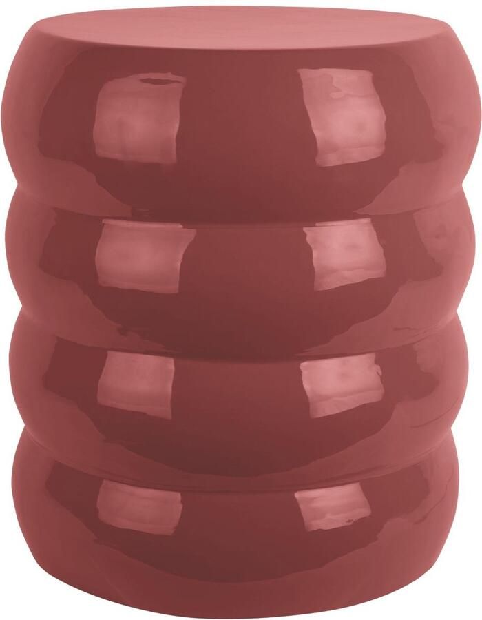 Leitmotiv Poef Jill Rood Ø42cm Scandinavisch