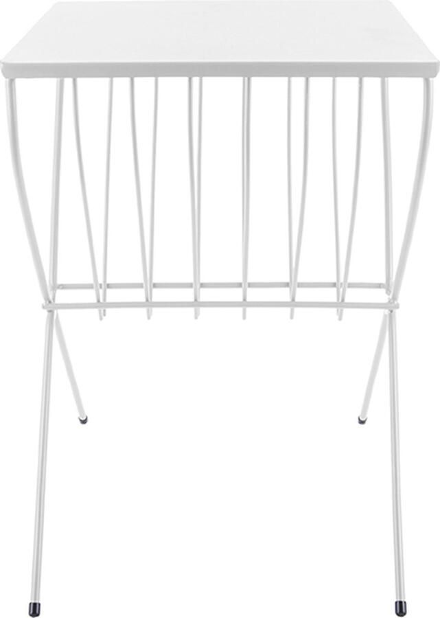 Leitmotiv Side table Cross Staal Wit 36x36x52cm Scandinavisch