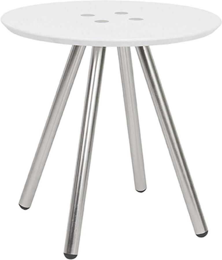 Leitmotiv Side table Sliced Wit satijn finish poten 40x40cm Scandinavisch - Foto 2