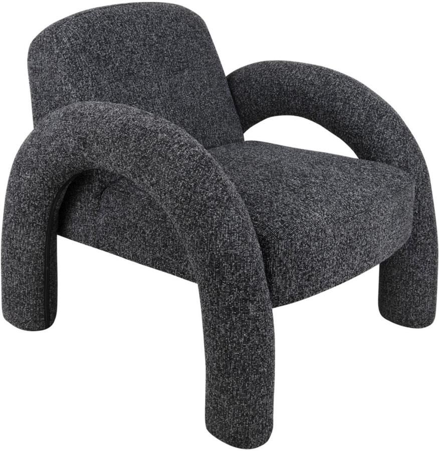 Leitmotiv Stoel Brazo Melange Zwart 88x74x74cm Modern