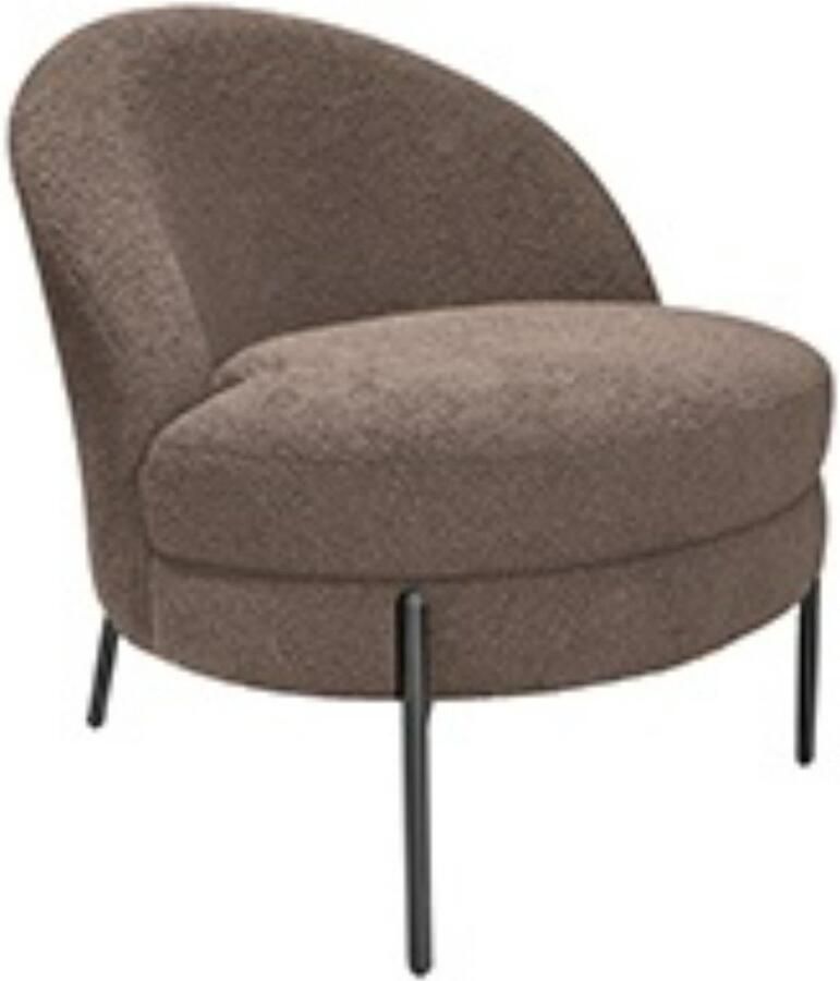 Leitmotiv Stoel Noble Teddy Curl Grijs 75x73x73cm Modern