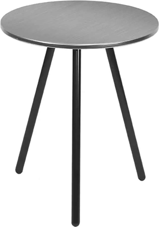 Leitmotiv Side table Disc Staal Geborsteld Nikkel Zwarte poten 42x47cm - Foto 1