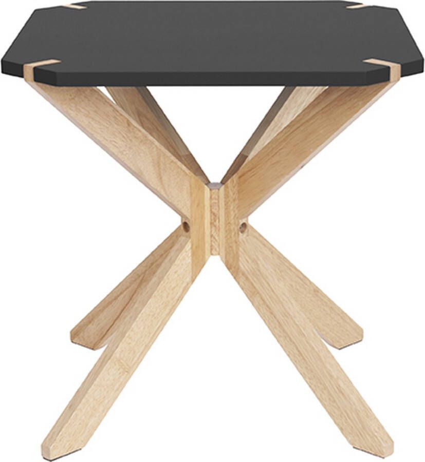 Leitmotiv Side table Mister X Rubber Hout Zwart MDF top 45x45x45cm