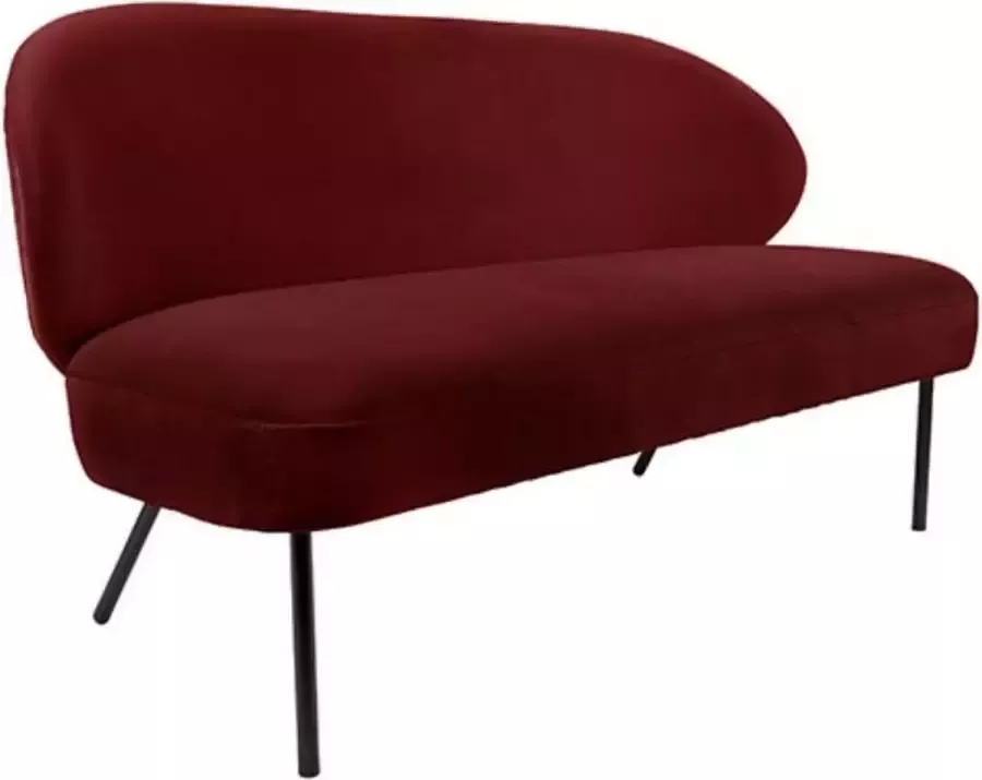 Leitmotiv Sofa Puffed 143 X 65 Cm Fluweel Rood bruin - Foto 1