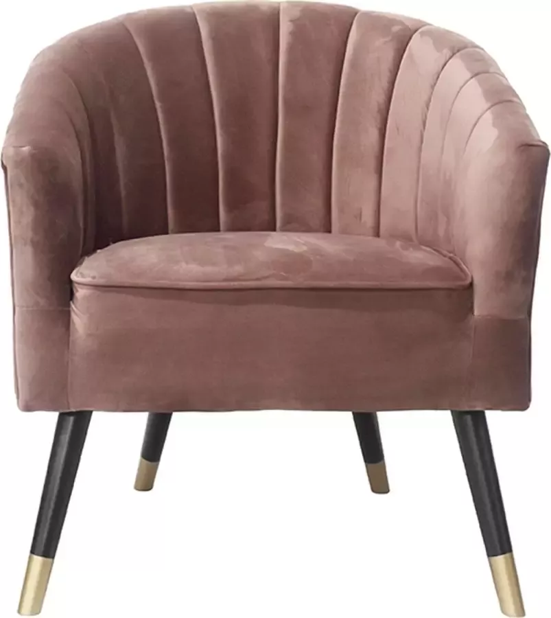 Leitmotiv fauteuil Royal 70 x 71 x 80 cm fluweel hout roze