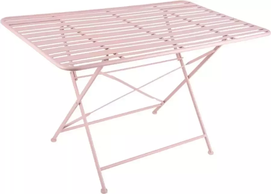 Leitmotiv Tuintafel Lines staal faded pink