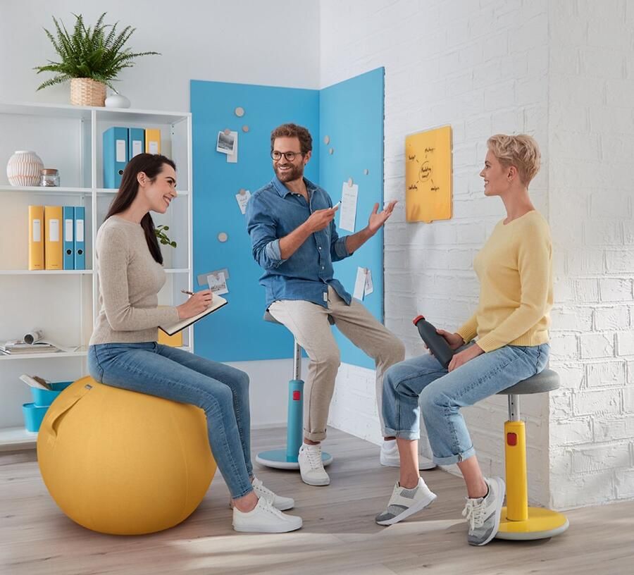 Leitz Ergo Cosy Actieve Ergonomische Zit Sta Kruk Ideaal voor Thuiskantoor- Sereen Blauw