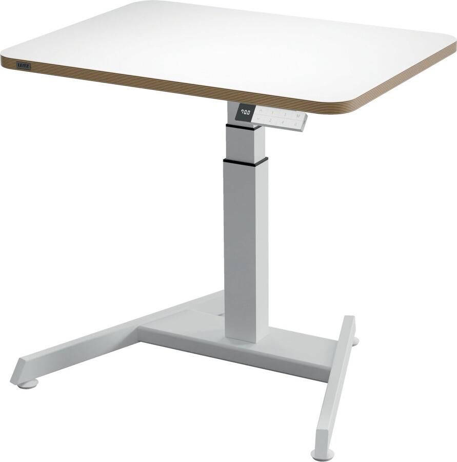 Leitz Ergo Zit Sta Bureau Elektrisch Verstelbaar in Hoogte Klein bureau met Geheugenfunctie 80 x 60 cm Wit