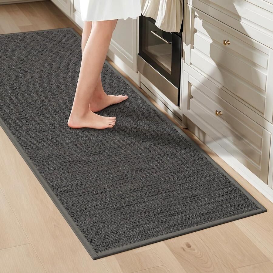 LEKEEPGO Wasbaar antislip keukenkleed 60x150cm antislip keukenloper keukenmatten wasbaar tapijt loper gang absorberend tapijt loper voor keuken gang wasruimte grijs