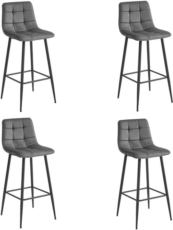 LEOBERT ARCETO kruk donkergrijs fluweel zwarte poten x 4