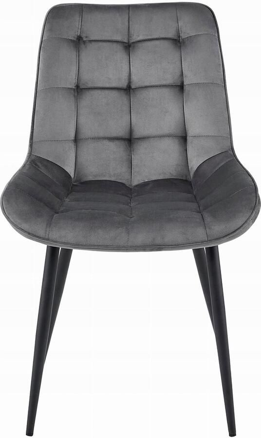 LEOBERT BERA stoel donkergrijs fluweel zwarte poten x 4
