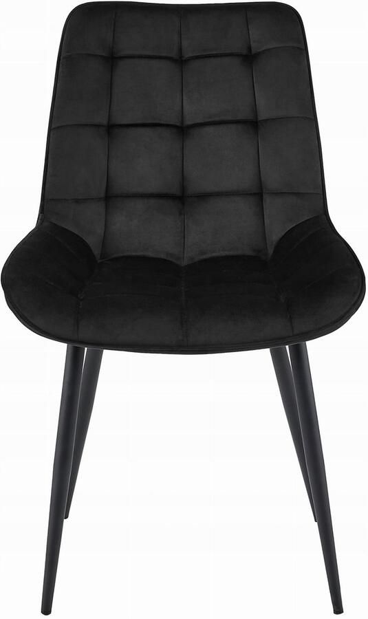 LEOBERT BERA stoel zwart fluweel zwarte poten x 1