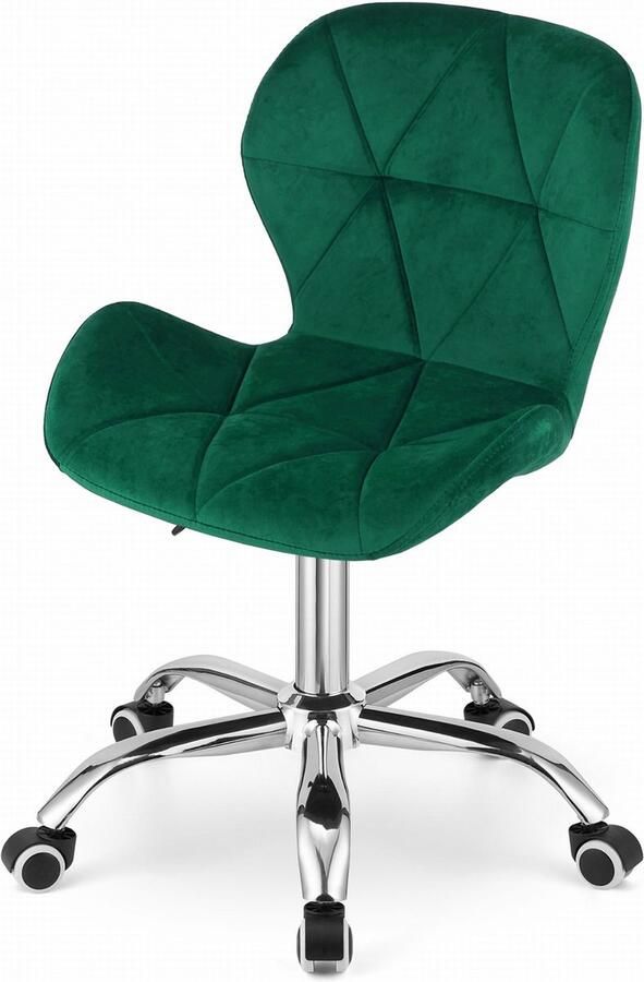 Merlkloos AVOLA DORY-21 Draaistoel Groen Ergonomisch en Verstelbare Zithoogte 5-Poot Chrome Basis Velvet Zitting Geschikt voor Thuis en Kantoor Max. 110 kg - Foto 2
