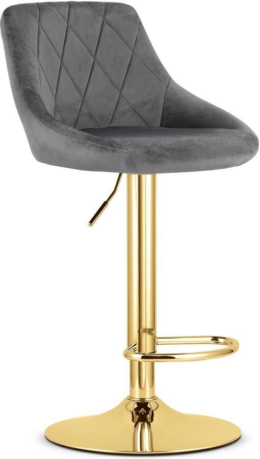 LEOBERT KAST kruk grijs fluweel gouden voet