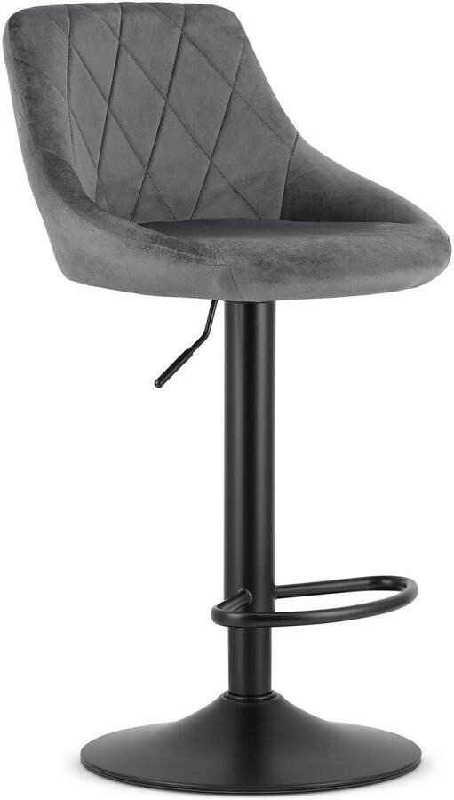 LEOBERT KAST kruk grijs fluweel zwarte basis x 2