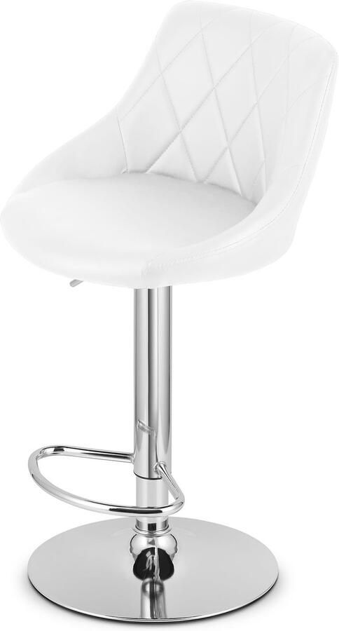 LEOBERT KAST kruk wit eco-leer chroom onderstel x 2