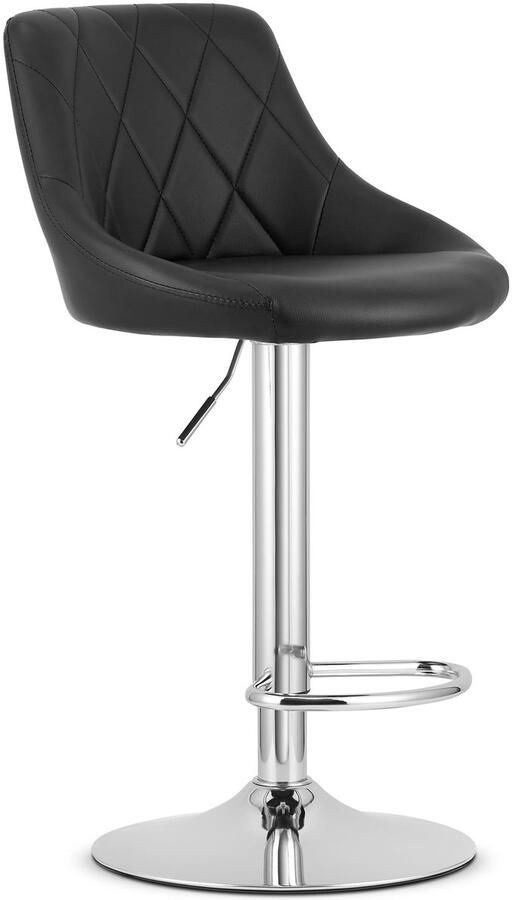 LEOBERT KAST kruk zwart eco-leer chromen onderstel x 2