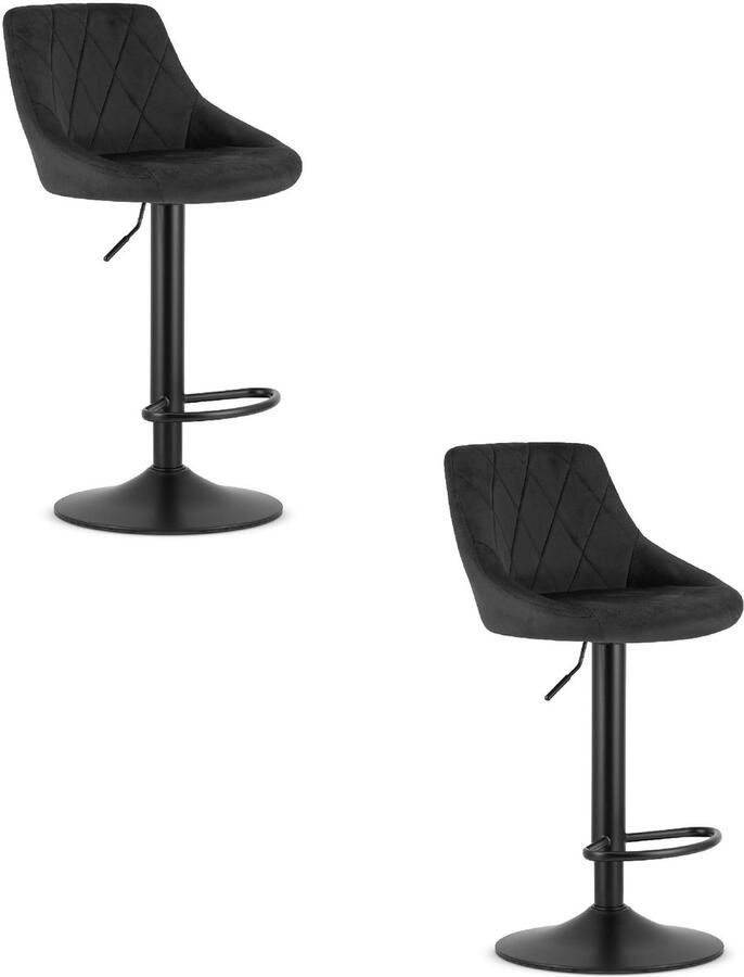 LEOBERT KAST kruk zwart fluweel zwarte basis x 2