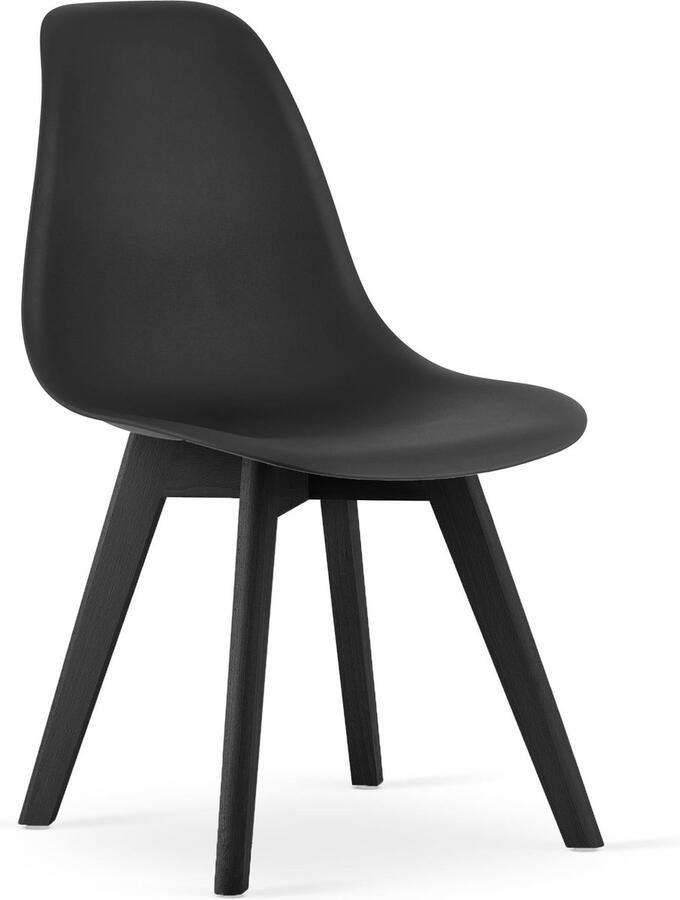 LEOBERT KITO Eetkamerstoel Set van 4 Zwarte Kuipstoelen Scandinavisch Design 46x54 5x80 cm