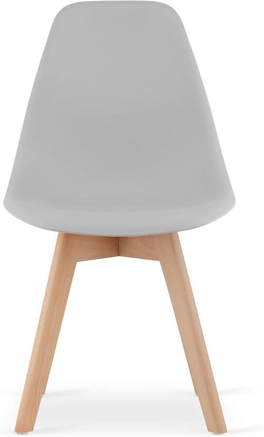 LEOBERT Set van 2 Eetkamerstoelen KITO – Grijs – Beuken Poten – Kuipstoel met Kunststof Zitting – Tijdloos Design Functioneel en Duurzaam Geschikt voor Woonkamer Eetkamer en Kantoor - Foto 2