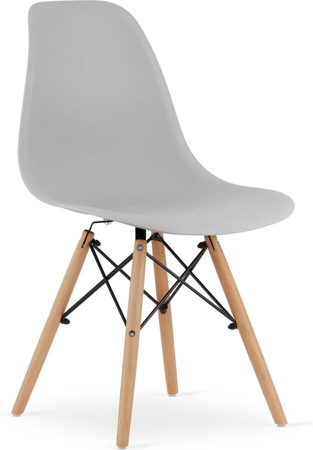 LEOBERT OSAKA stoel grijs natuurlijke poten x 4