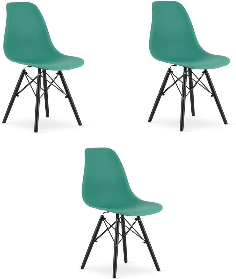 LEOBERT OSAKA stoel groen zwarte poten x 3