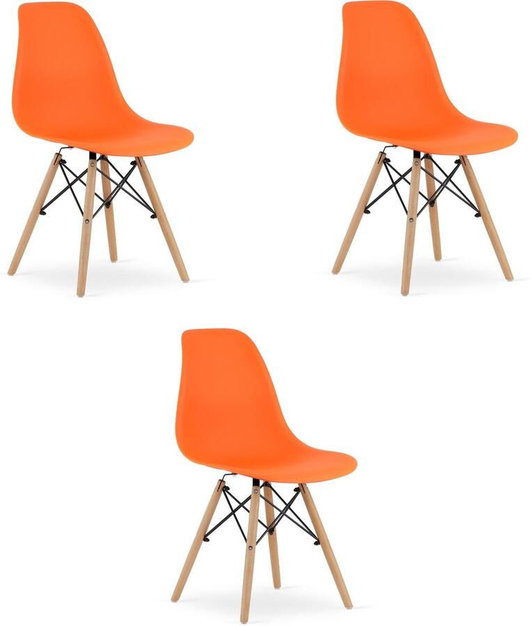 LEOBERT OSAKA stoel oranje natuurlijke poten x 3