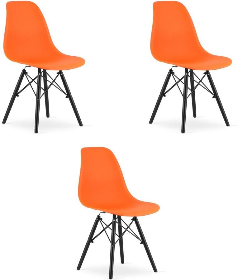LEOBERT OSAKA stoel oranje zwarte poten x 3